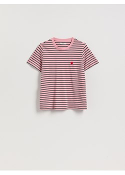 Reserved - T-shirt z sercem - wielobarwny ze sklepu Reserved w kategorii Bluzki damskie - zdjęcie 188679223