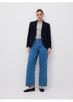 Reserved - Jednorzędowa marynarka z wełną - granatowy ze sklepu Reserved w kategorii Marynarki damskie - zdjęcie 188679242