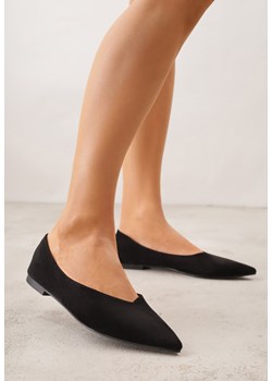 Czarne Balerinki z Imitacji Zamszu z Noskiem w Szpic Egynome ze sklepu born2be.pl w kategorii Balerinki - zdjęcie 188679650