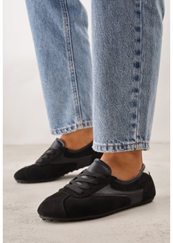 Czarne Sneakersy z Imitacji Zamszu w Stylu Kultowych Tenisówek Aelliana ze sklepu born2be.pl w kategorii Buty sportowe damskie - zdjęcie 188679794