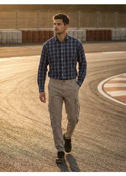 Sinsay - Spodnie cargo - beżowy ze sklepu Sinsay w kategorii Spodnie męskie - zdjęcie 188680154