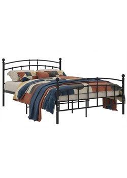 Czarne metalowe łóżko małżeńskie 160x200 cm R1-S86 ze sklepu Edinos.pl w kategorii Łóżka i materace - zdjęcie 188680180