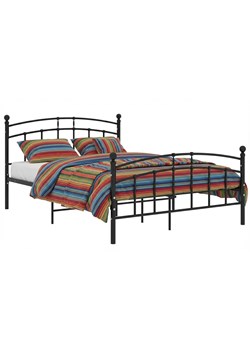 Czarne metalowe łóżko małżeńskie 200x200 cm E3-G57 ze sklepu Edinos.pl w kategorii Łóżka i materace - zdjęcie 188680181