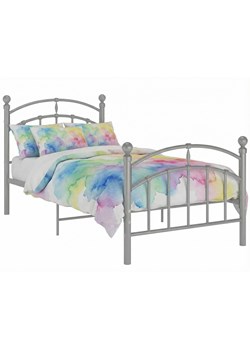 Szare metalowe łóżko jednoosobowe 90x200 cm T8-H40 ze sklepu Edinos.pl w kategorii Łóżka i materace - zdjęcie 188680183