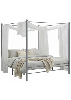 Szare metalowe łóżko dwuosobowe z baldachimem 200x200 cm M9-P42 ze sklepu Edinos.pl w kategorii Łóżka i materace - zdjęcie 188680190