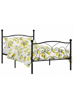 Czarne rustykalne łóżko pojedyncze 100x200 cm T0-S47 ze sklepu Edinos.pl w kategorii Łóżka i materace - zdjęcie 188680192