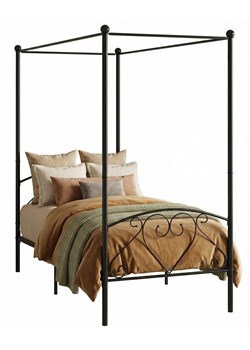 Czarne metalowe łóżko z baldachimem 90x200 cm F0-K18 ze sklepu Edinos.pl w kategorii Łóżka i materace - zdjęcie 188680201