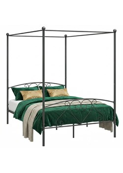 Czarne metalowe łóżko romantyczne 140x200 cm D1-B40 ze sklepu Edinos.pl w kategorii Łóżka i materace - zdjęcie 188680202