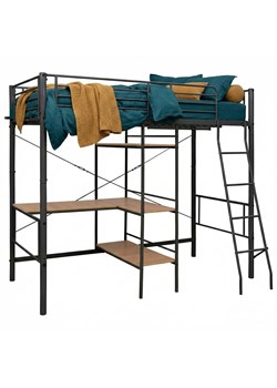 Szaro-brązowe łóżko piętrowe z biurkiem 90x200 cm - Morgan ze sklepu Edinos.pl w kategorii Łóżka i materace - zdjęcie 188680211