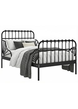 Czarne metalowe łóżko rosnące z dzieckiem 80x130/200 cm E0-P76 ze sklepu Edinos.pl w kategorii Łóżka dziecięce - zdjęcie 188680221