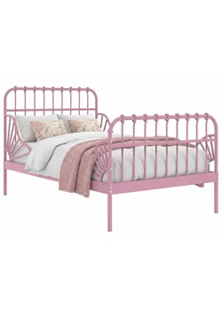 Różowe metalowe łóżko rosnące z dzieckiem 80x130/200 cm K4-N75 ze sklepu Edinos.pl w kategorii Łóżka dziecięce - zdjęcie 188680223