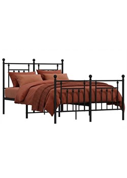 Czarne metalowe łóżko małżeńskie 150x200cm E1-P29 ze sklepu Edinos.pl w kategorii Łóżka i materace - zdjęcie 188680242