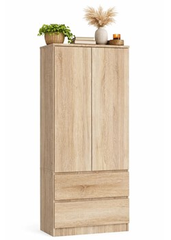 Szafa z 2 szufladami i drążkiem dąb sonoma W9-P03 ze sklepu Edinos.pl w kategorii Szafy - zdjęcie 188680254