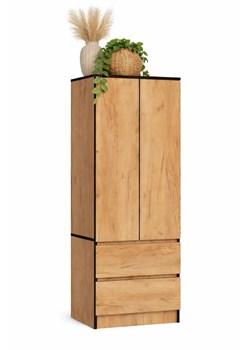 Dwudrzwiowa szafa z szufladami dąb craft C5-H95 ze sklepu Edinos.pl w kategorii Szafy - zdjęcie 188680262