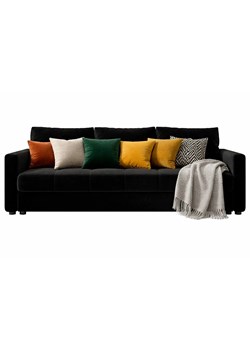 Czarna welurowa sofa rozkładana W3-M28 ze sklepu Edinos.pl w kategorii Sofy i kanapy - zdjęcie 188680272