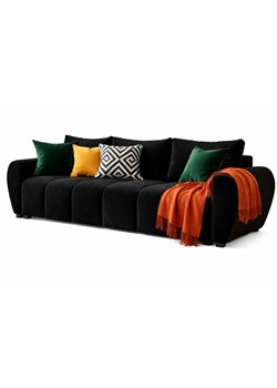 Czarna welurowa nowoczesna sofa rozkładana  K3-C47 ze sklepu Edinos.pl w kategorii Sofy i kanapy - zdjęcie 188680273