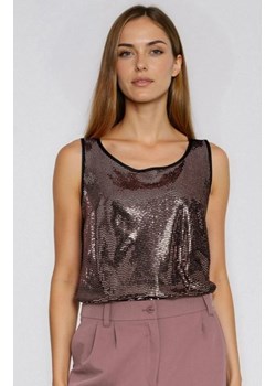 Błyszcząca bluzka na szerokich ramiączkach miedziana ze sklepu intimiti.pl w kategorii Bluzki damskie - zdjęcie 188682062
