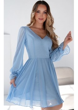 Nifiko Lena rozkloszowana sukienka z brokatem błękitna ze sklepu intimiti.pl w kategorii Sukienki - zdjęcie 188682214