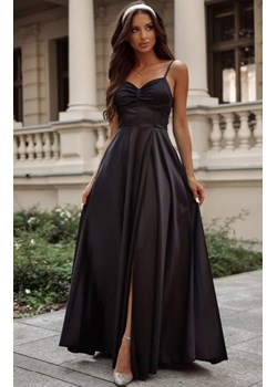 Długa satynowa sukienka czarna gorset ze sklepu intimiti.pl w kategorii Sukienki - zdjęcie 188682923