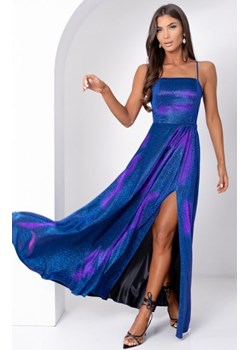 Duet Aurelia Lux błyszcząca wieczorowa długa sukienka chaber-amarant ze sklepu intimiti.pl w kategorii Sukienki - zdjęcie 188684350