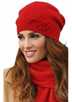 Czerwona czapka z wełny o eleganckim charakterze Abella ze sklepu intimiti.pl w kategorii Czapki zimowe damskie - zdjęcie 188684413