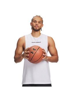 Męski top treningowy Under Armour UA Hoops Training Tank - biała ze sklepu Sportstylestory.com w kategorii T-shirty męskie - zdjęcie 188685862