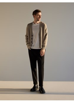Reserved - Kardigan z lnem - beżowy ze sklepu Reserved w kategorii Swetry męskie - zdjęcie 188686191