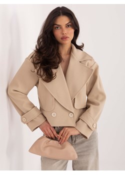 Krótka kurtka - marynarka na podszewce Goodlookin jasny beż (A9558) ze sklepu goodlookin.pl w kategorii Kurtki damskie - zdjęcie 188687030
