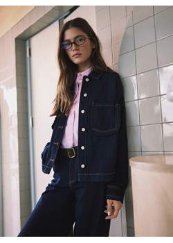 Reserved - Koszula z falbankami - granatowy ze sklepu Reserved w kategorii Bluzki damskie - zdjęcie 188687280