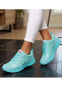 Wiązane damskie buty sportowe Zielone /G9-3 15135 T233/ ze sklepu Pantofelek24.pl w kategorii Buty sportowe damskie - zdjęcie 188687463