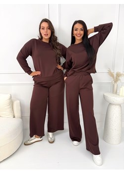 Czekoladowy Dresowy Komplet ze sklepu ModnaKiecka.pl w kategorii Komplety i garnitury damskie - zdjęcie 188688440