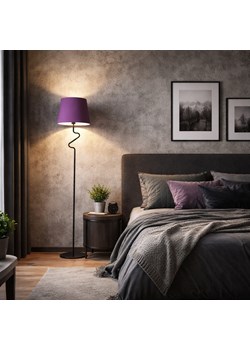 Fioletowa lampa podłogowa LED w stylu art deco FOGO z ozdobnym stelażem ze sklepu Lysne w kategorii Lampy podłogowe - zdjęcie 188689181