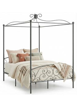 Szare metalowe łóżko rustykalne 120x200 cm A1-N41 ze sklepu Edinos.pl w kategorii Łóżka i materace - zdjęcie 188689310