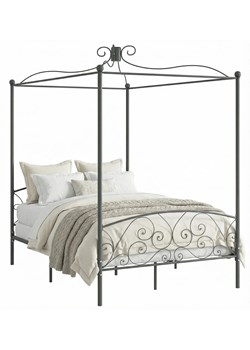 Szare metalowe łóżko z baldachimem 160x200 cm E1-A83 ze sklepu Edinos.pl w kategorii Łóżka i materace - zdjęcie 188689312
