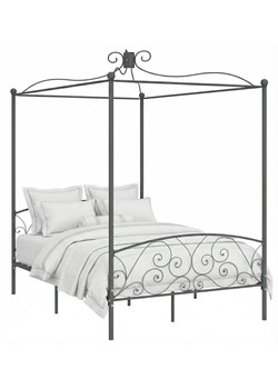 Szare łóżko małżeńskie z baldachimem 180x200 cm Z7-M76 ze sklepu Edinos.pl w kategorii Łóżka i materace - zdjęcie 188689313