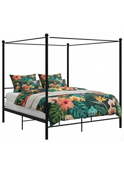 Czarne dwuosobowe łóżko z metalu 180x200 cm P5-E51 ze sklepu Edinos.pl w kategorii Łóżka i materace - zdjęcie 188689321