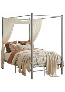 Szare rustykalne łóżko z baldachimem 120x200 cm W5-G68 ze sklepu Edinos.pl w kategorii Łóżka i materace - zdjęcie 188689323