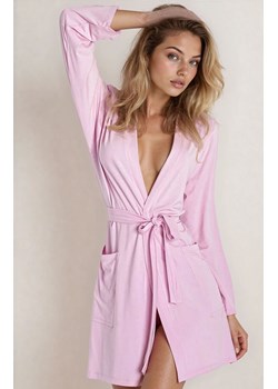 Krótki szlafrok damski wiskoza wrzosowy Ines, Kolor wrzosowy, Rozmiar S, DKaren ze sklepu Intymna w kategorii Szlafroki damskie - zdjęcie 188691150