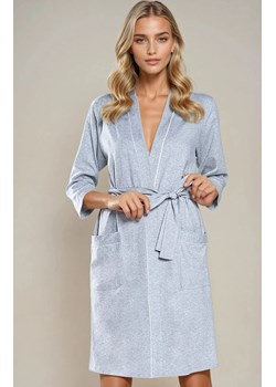 Krótki szlafrok damski szary bawełna Megan, Kolor szary melanż, Rozmiar M, Italian Fashion ze sklepu Intymna w kategorii Szlafroki damskie - zdjęcie 188691162