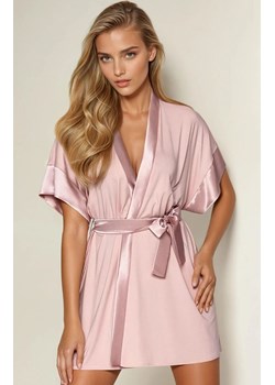 Krótki szlafrok damski różowy Sabrina, Kolor róż pudrowy, Rozmiar M, Babella ze sklepu Intymna w kategorii Szlafroki damskie - zdjęcie 188691170