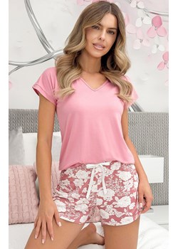 Piżama damska z krótkimi spodenkami Tina, Kolor koralowy-wzór, Rozmiar S, Donna ze sklepu Intymna w kategorii Piżamy damskie - zdjęcie 188691252