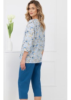 Rozpinana piżama damska Celozja 3/4, Kolor niebieski-wzór, Rozmiar M, Italian Fashion ze sklepu Intymna w kategorii Piżamy damskie - zdjęcie 188691593