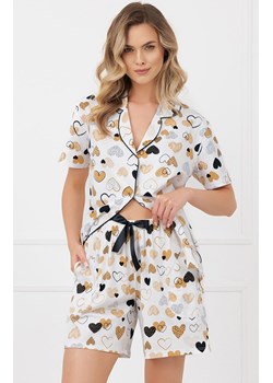 Bawełniana piżama damska rozpinana Soreno, Kolor ecru-wzór, Rozmiar S, Italian Fashion ze sklepu Intymna w kategorii Piżamy damskie - zdjęcie 188691651