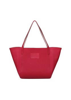 -czerwona torebka damska  skórzana zapinana na zamek shopper ze sklepu Słoń Torbalski w kategorii Torby Shopper bag - zdjęcie 188692682