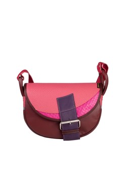 -bordowa z klapą kolorze różowym damska torebka listonoszka skórzana ze sklepu Słoń Torbalski w kategorii Listonoszki - zdjęcie 188692694