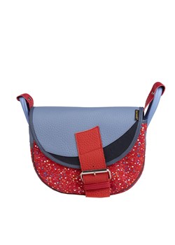 -czerwono granatowa damska torebka listonoszka skórzana na ramię F ze sklepu Słoń Torbalski w kategorii Listonoszki - zdjęcie 188692701