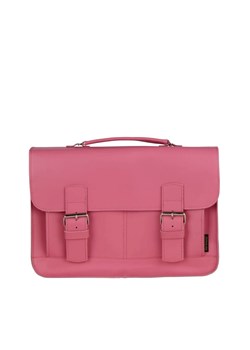 -różowa torba skórzana na ramię i do ręki  Brooklyn ze sklepu Słoń Torbalski w kategorii Listonoszki - zdjęcie 188692714