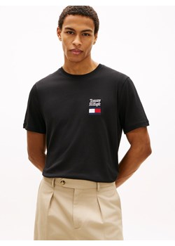 Tommy Hilfiger Koszulka męska Mężczyźni Bawełna (100%) czarny jednolity ze sklepu vangraaf w kategorii T-shirty męskie - zdjęcie 188692843