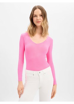 american vintage Damska koszulka z długim rękawem Kobiety Bawełna (100%) wyrazisty róż jednolity ze sklepu vangraaf w kategorii Bluzki damskie - zdjęcie 188692882