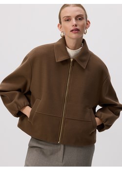 Reserved - Kurtka z kołnierzem - ciemnobrązowy ze sklepu Reserved w kategorii Kurtki damskie - zdjęcie 188695093
